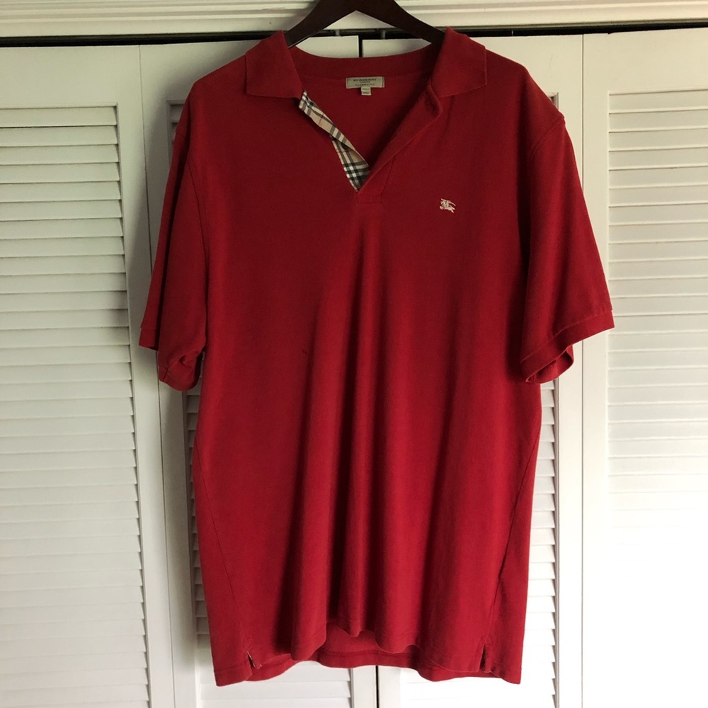 Burberry Men’s Red Polo XXL